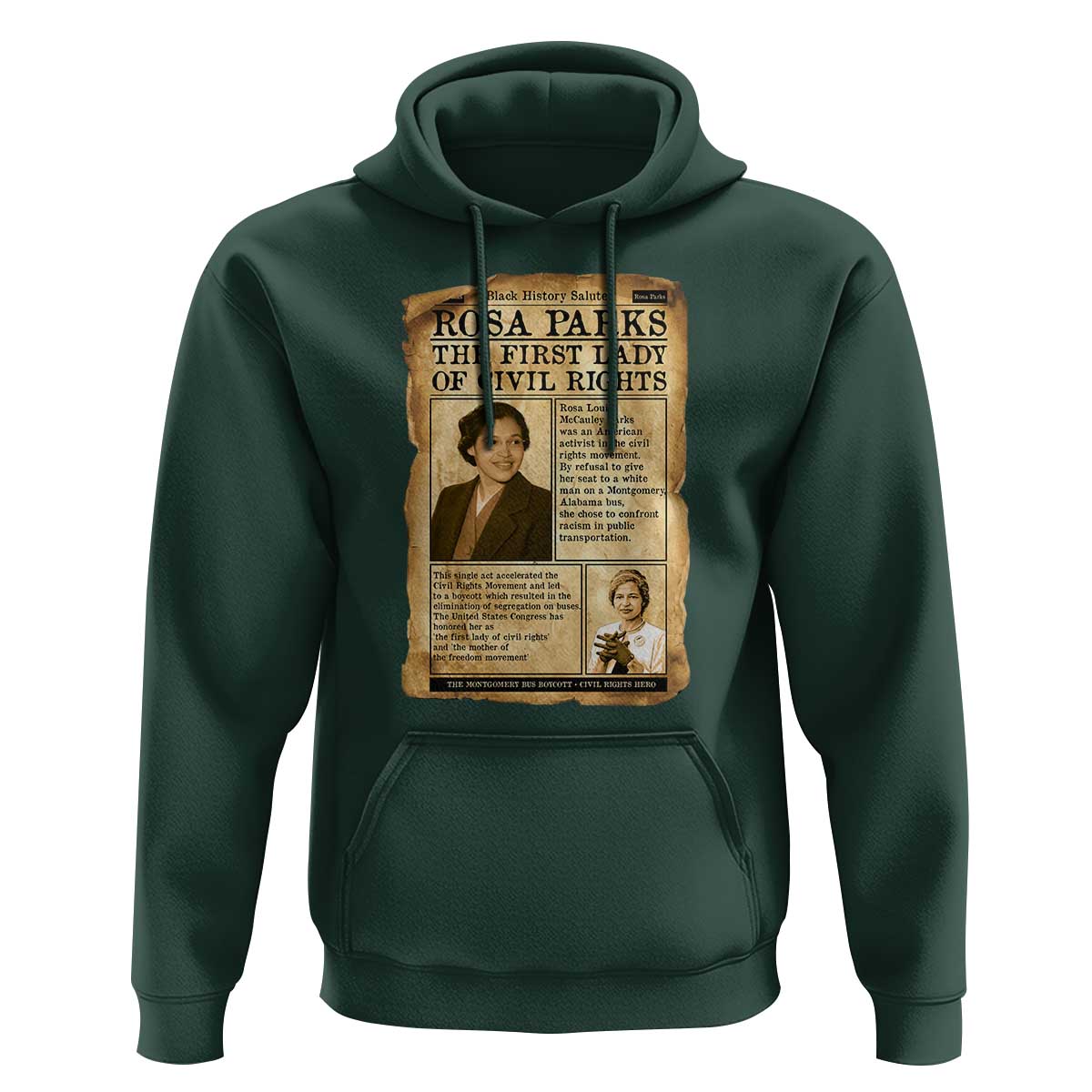 Vintage Newspaper Rosa Parks Hoodie Civil Rights Hero