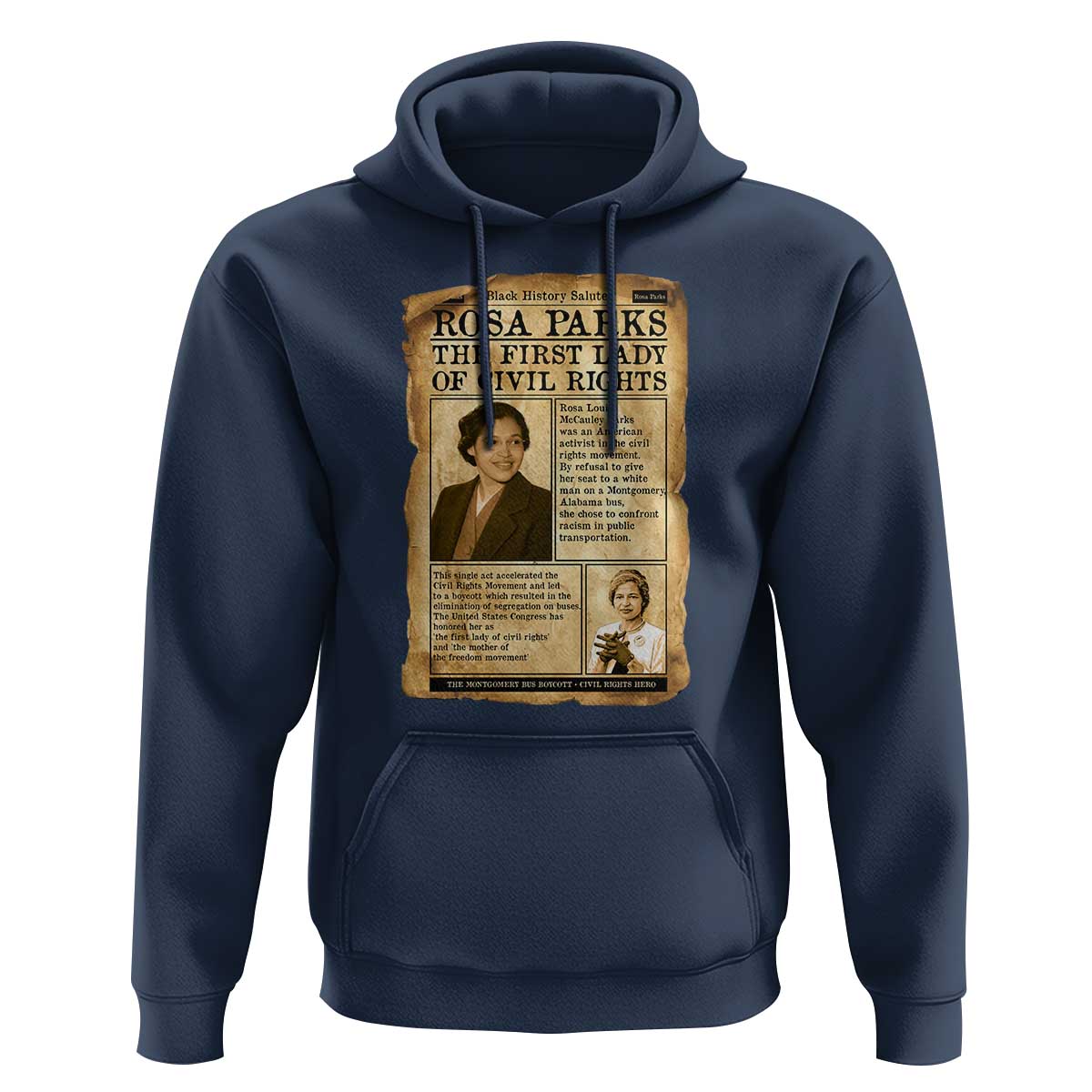 Vintage Newspaper Rosa Parks Hoodie Civil Rights Hero