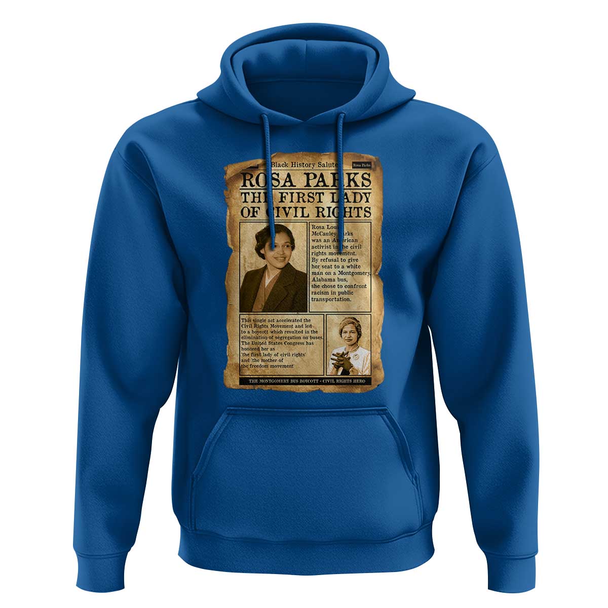 Vintage Newspaper Rosa Parks Hoodie Civil Rights Hero