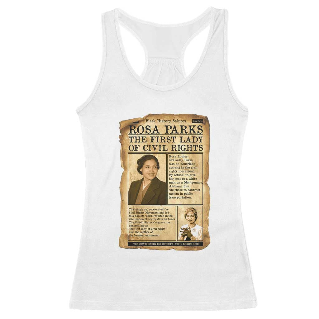 Vintage Newspaper Rosa Parks Racerback Tank Top Civil Rights Hero