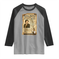 Vintage Newspaper Rosa Parks Raglan Shirt Civil Rights Hero