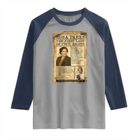Vintage Newspaper Rosa Parks Raglan Shirt Civil Rights Hero
