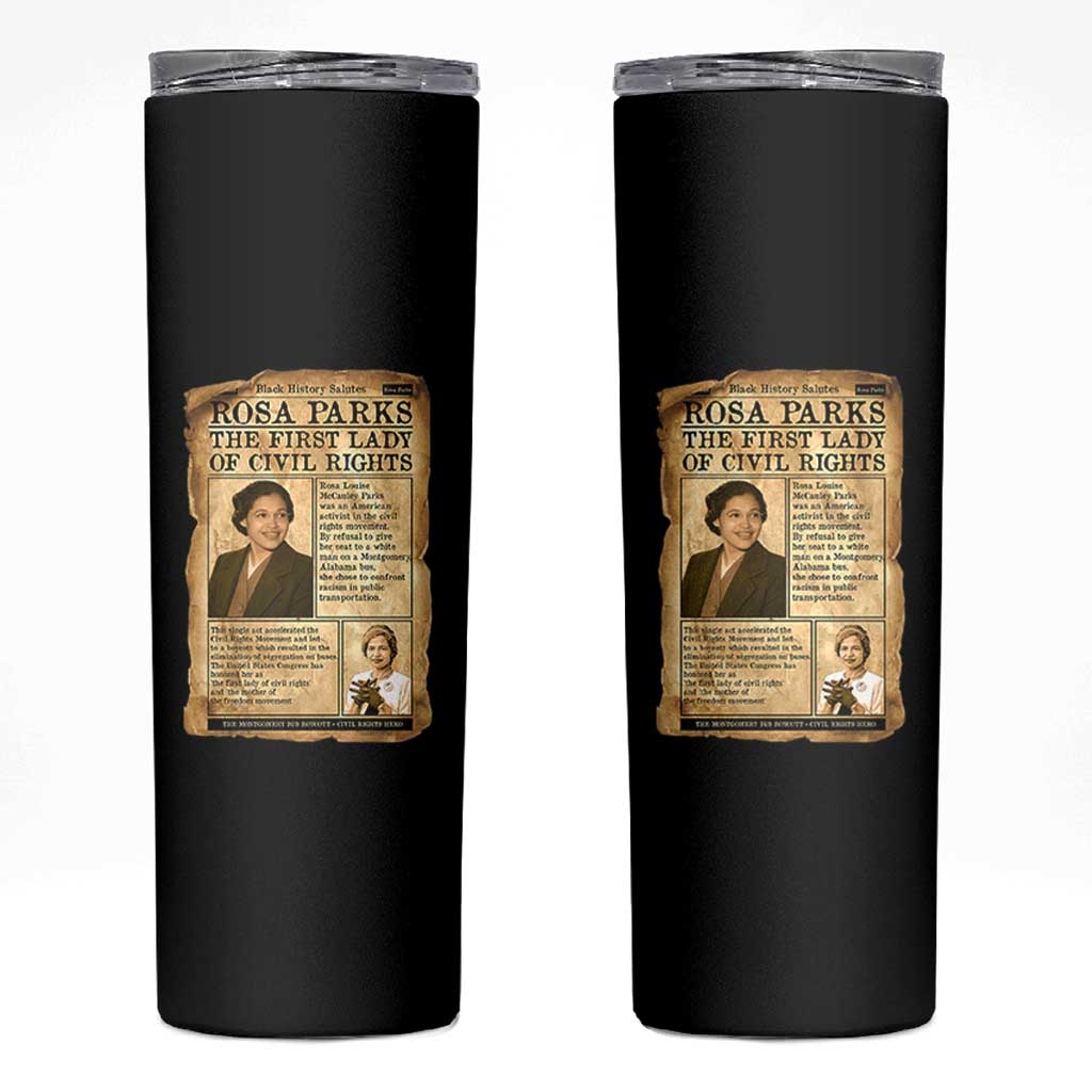 Vintage Newspaper Rosa Parks Skinny Tumbler Civil Rights Hero