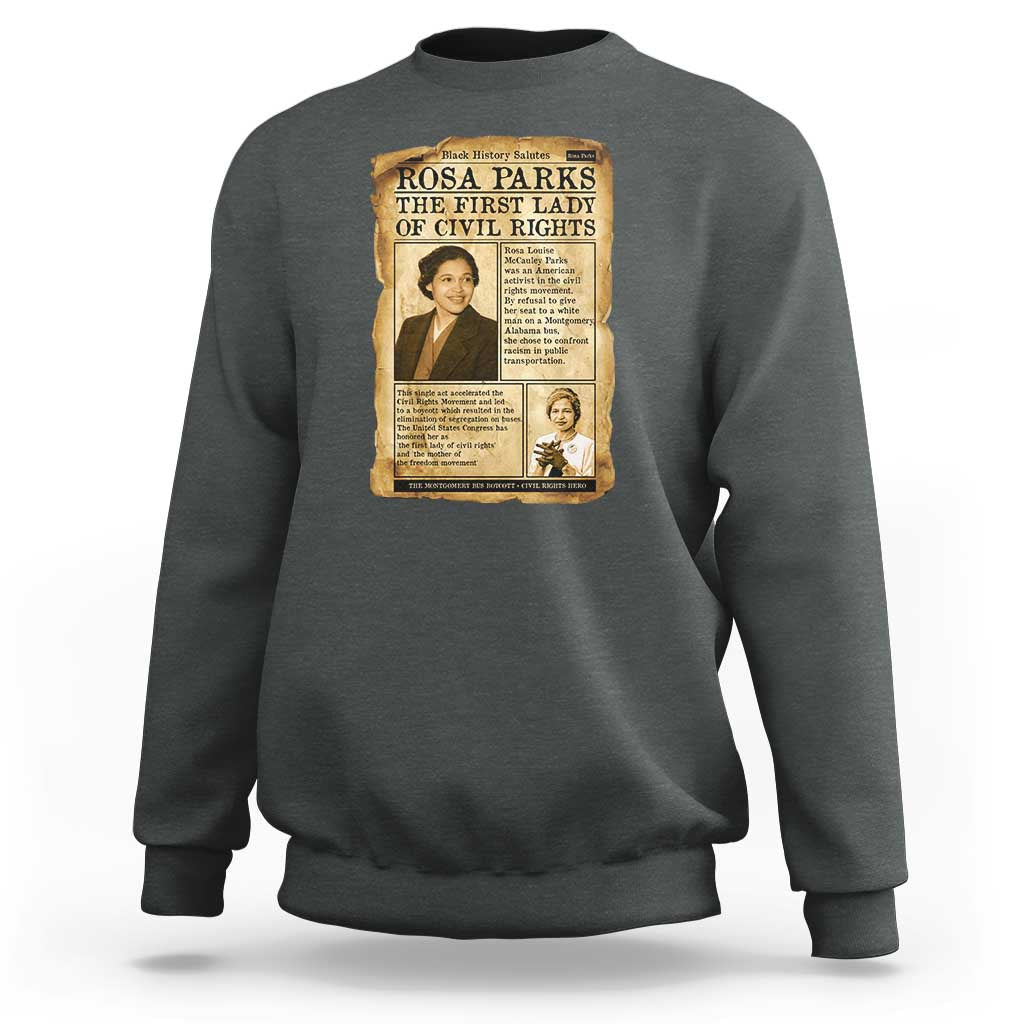 Vintage Newspaper Rosa Parks Sweatshirt Civil Rights Hero