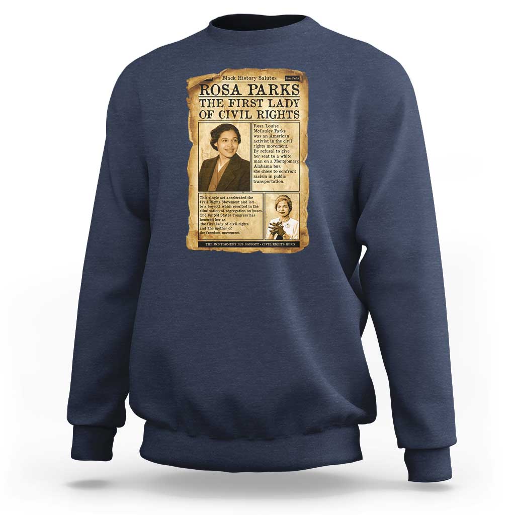 Vintage Newspaper Rosa Parks Sweatshirt Civil Rights Hero