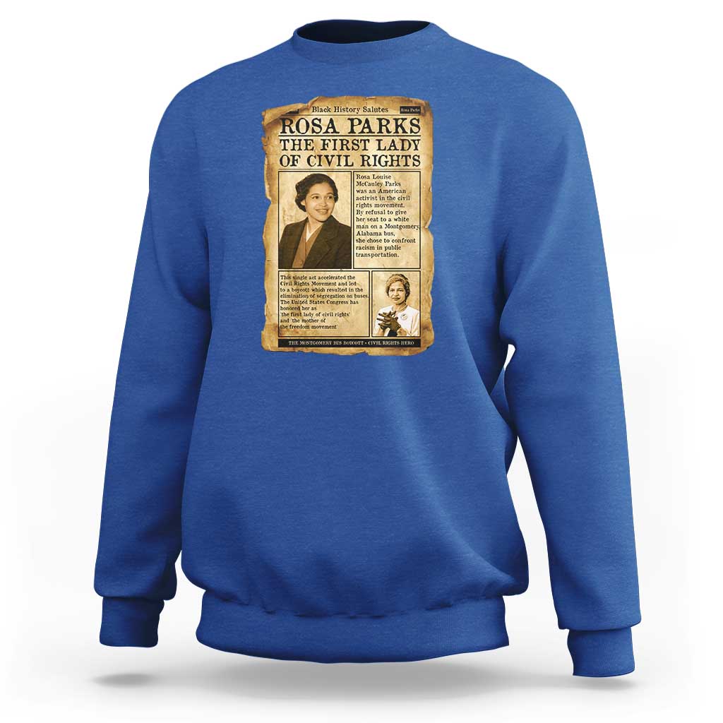 Vintage Newspaper Rosa Parks Sweatshirt Civil Rights Hero