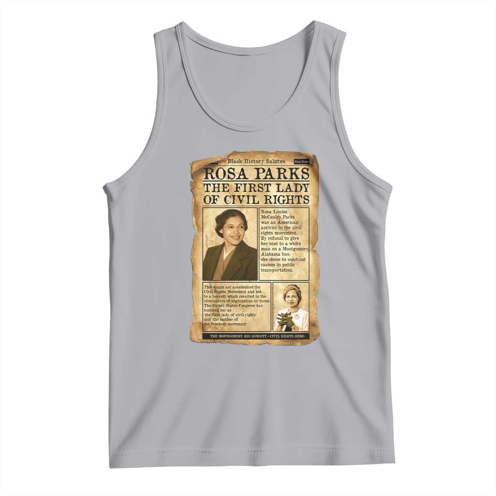 Vintage Newspaper Rosa Parks Tank Top Civil Rights Hero