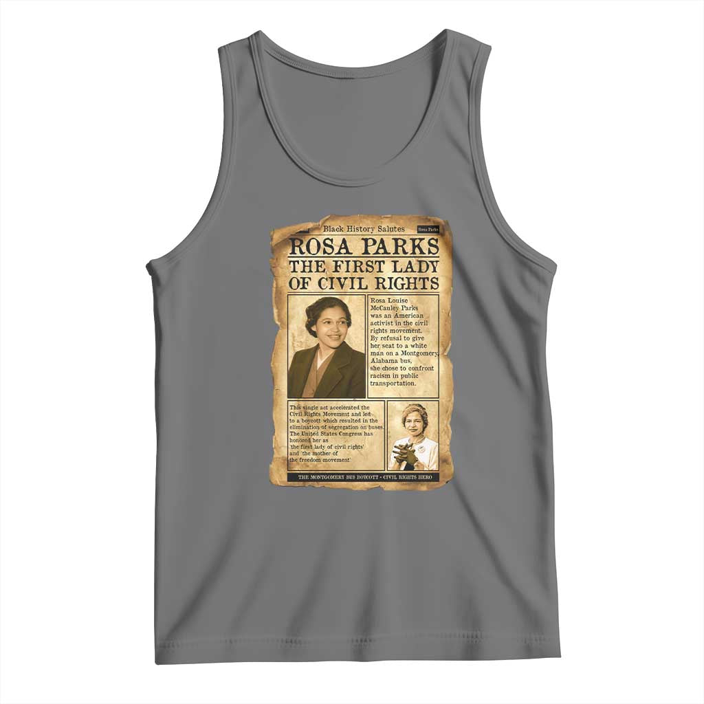 Vintage Newspaper Rosa Parks Tank Top Civil Rights Hero