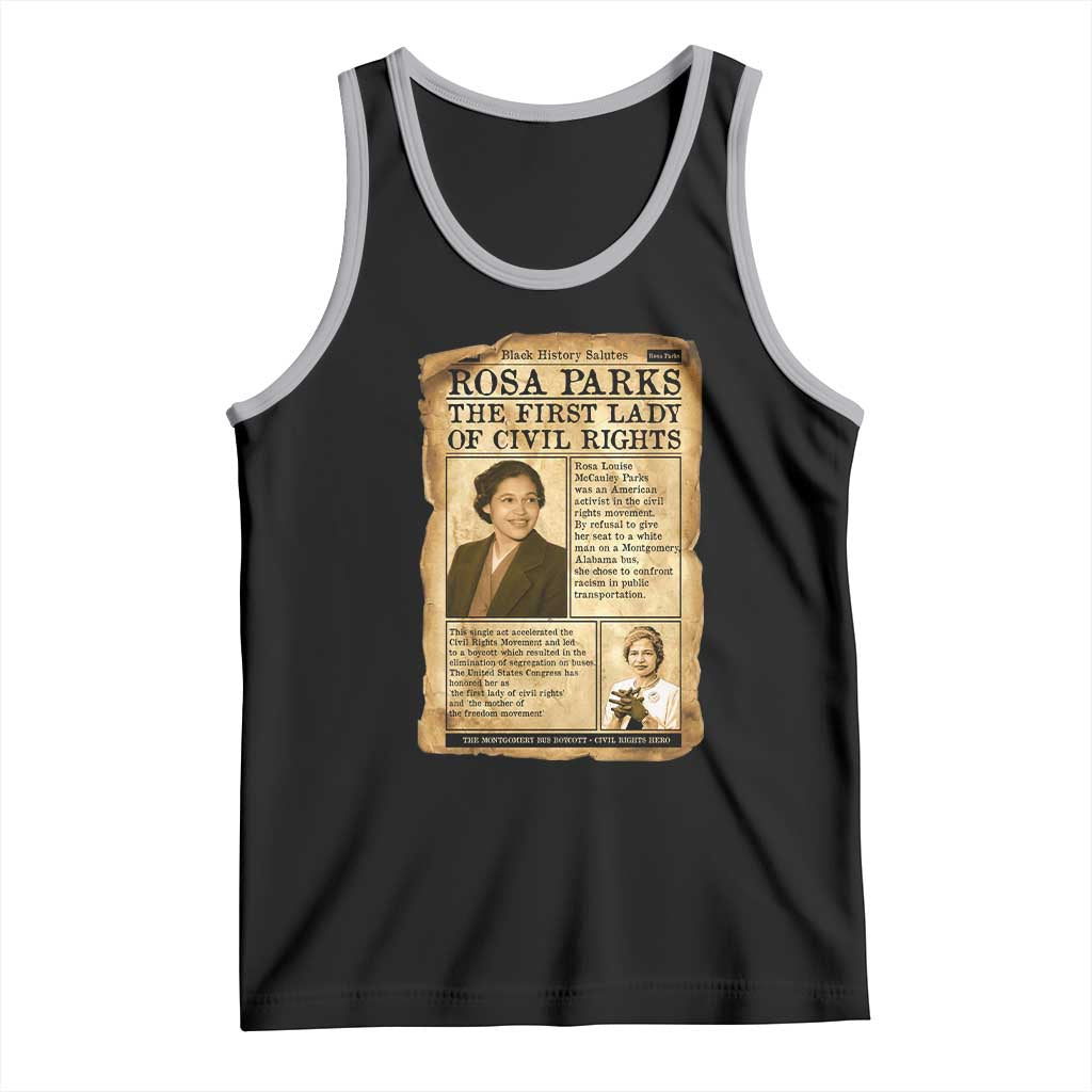 Vintage Newspaper Rosa Parks Tank Top Civil Rights Hero