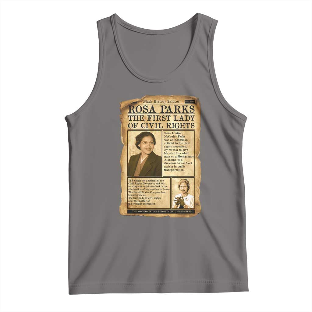 Vintage Newspaper Rosa Parks Tank Top Civil Rights Hero