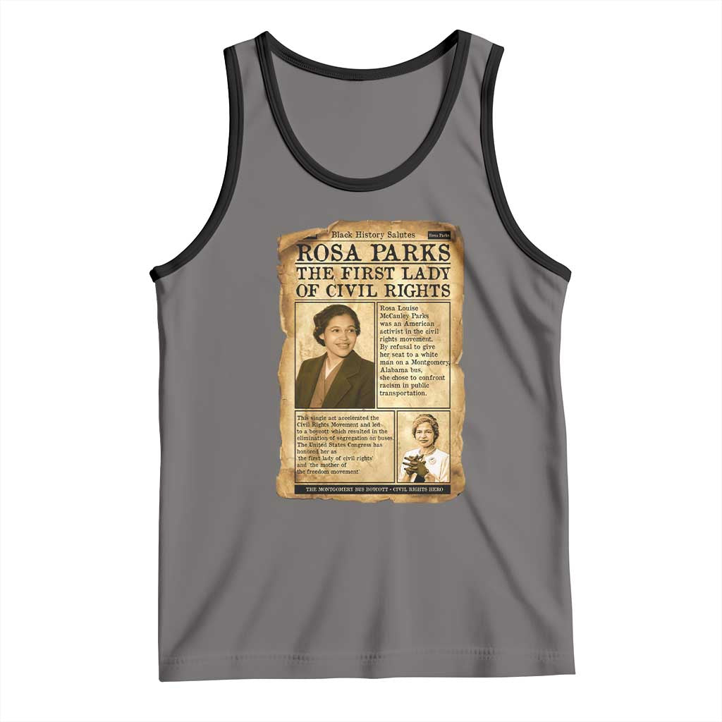 Vintage Newspaper Rosa Parks Tank Top Civil Rights Hero