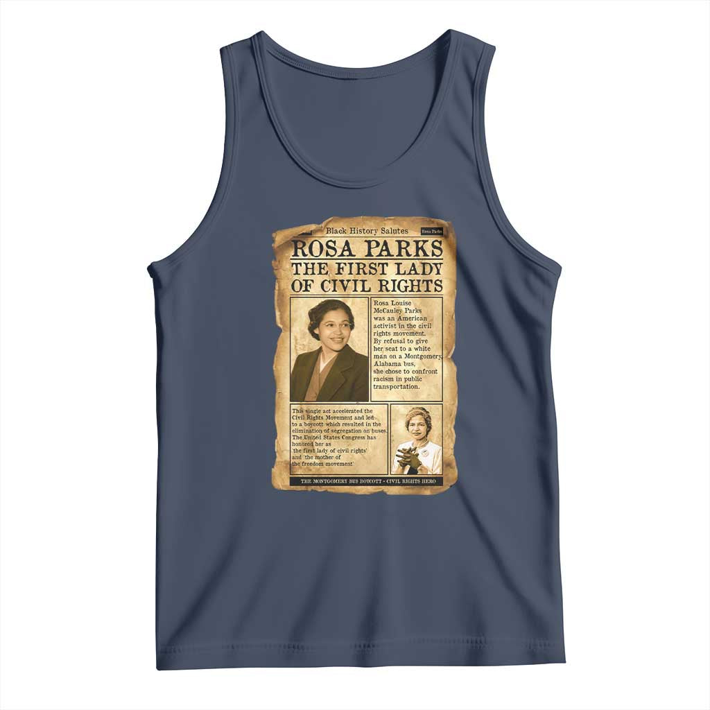 Vintage Newspaper Rosa Parks Tank Top Civil Rights Hero