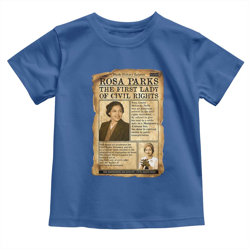 Vintage Newspaper Rosa Parks Toddler T Shirt Civil Rights Hero