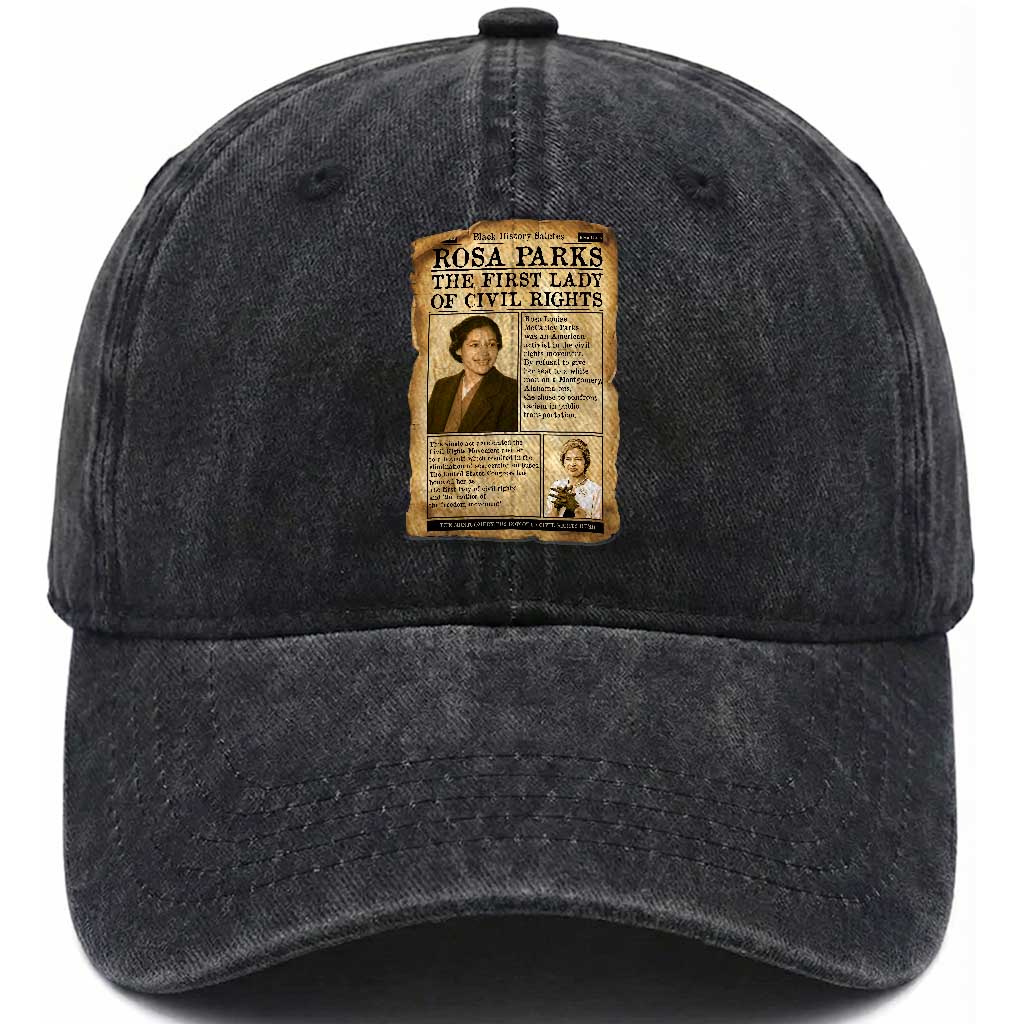 Vintage Newspaper Rosa Parks Washed Cotton Baseball Cap Civil Rights Hero