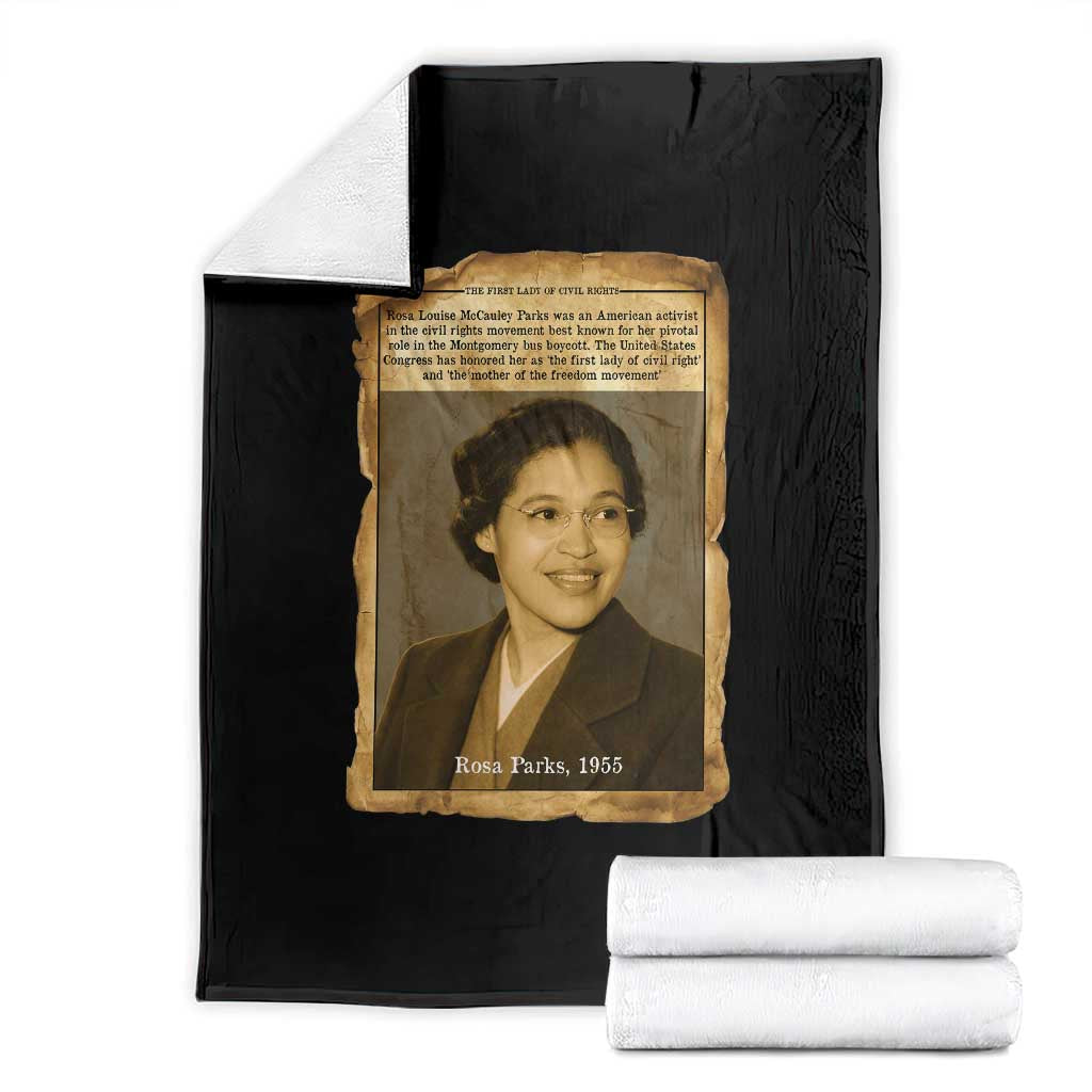 Vintage Rosa Parks Throw Blanket First Lady Of Civil Rights
