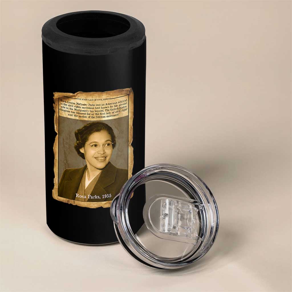 Vintage Rosa Parks 4 in 1 Can Cooler Tumbler First Lady Of Civil Rights