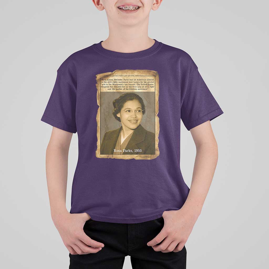 Vintage Rosa Parks T Shirt For Kid First Lady Of Civil Rights