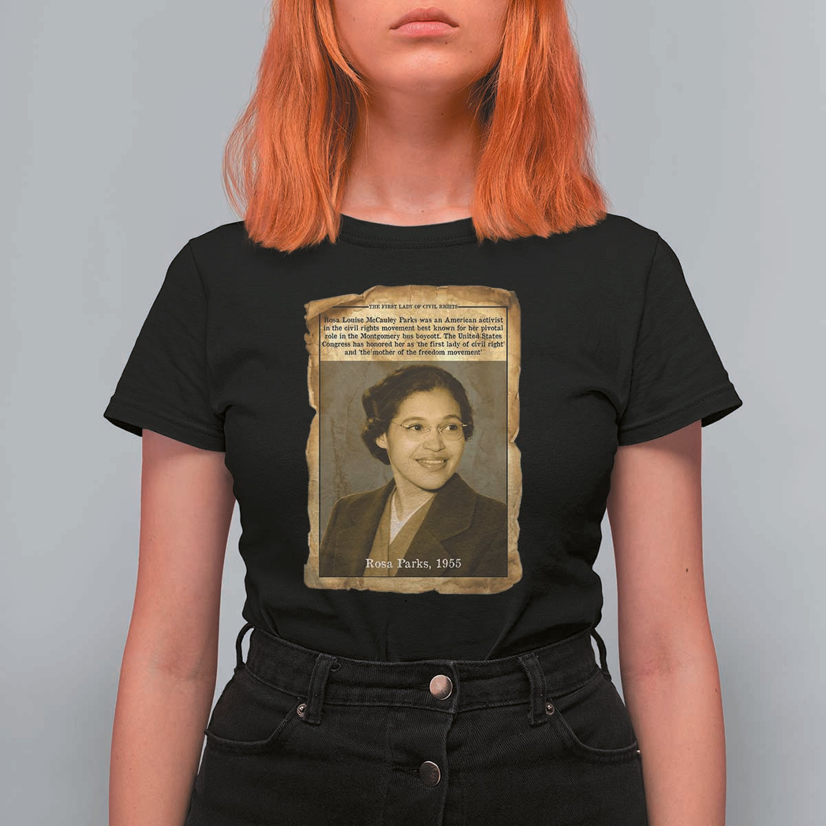Vintage Rosa Parks T Shirt For Women First Lady Of Civil Rights