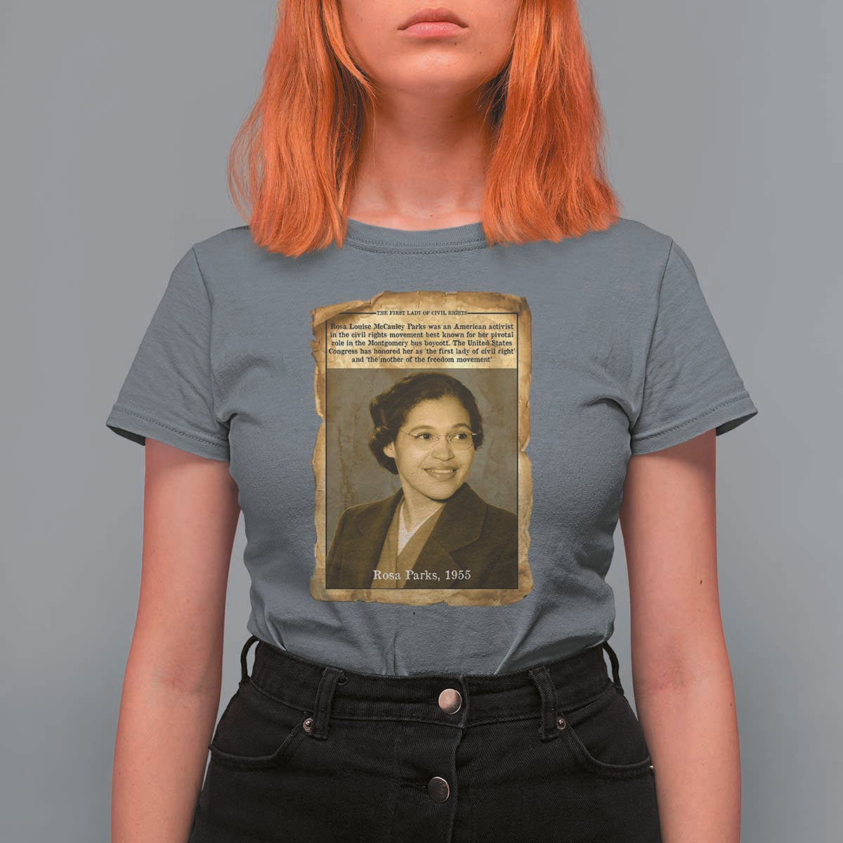 Vintage Rosa Parks T Shirt For Women First Lady Of Civil Rights