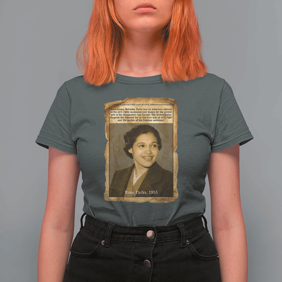 Vintage Rosa Parks T Shirt For Women First Lady Of Civil Rights