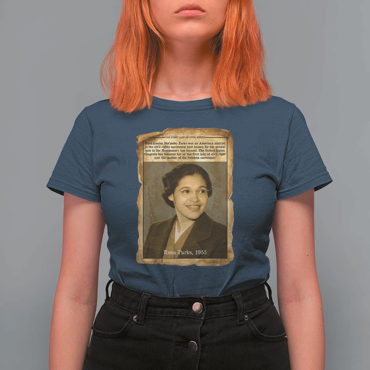 Vintage Rosa Parks T Shirt For Women First Lady Of Civil Rights