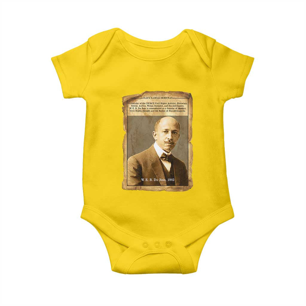 Vintage Newspaper W E B Du Bois Baby Onesie Civil Rights Pioneer