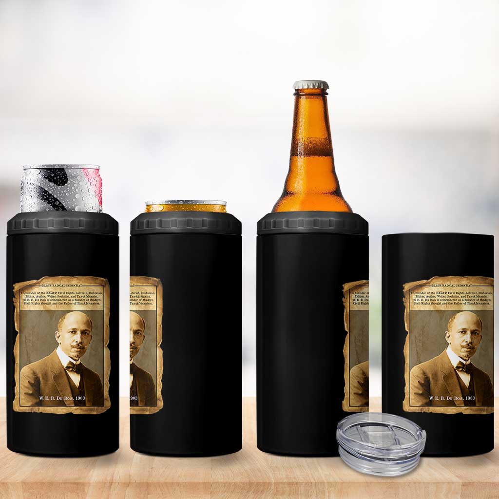 Vintage Newspaper W E B Du Bois 4 in 1 Can Cooler Tumbler Civil Rights Pioneer