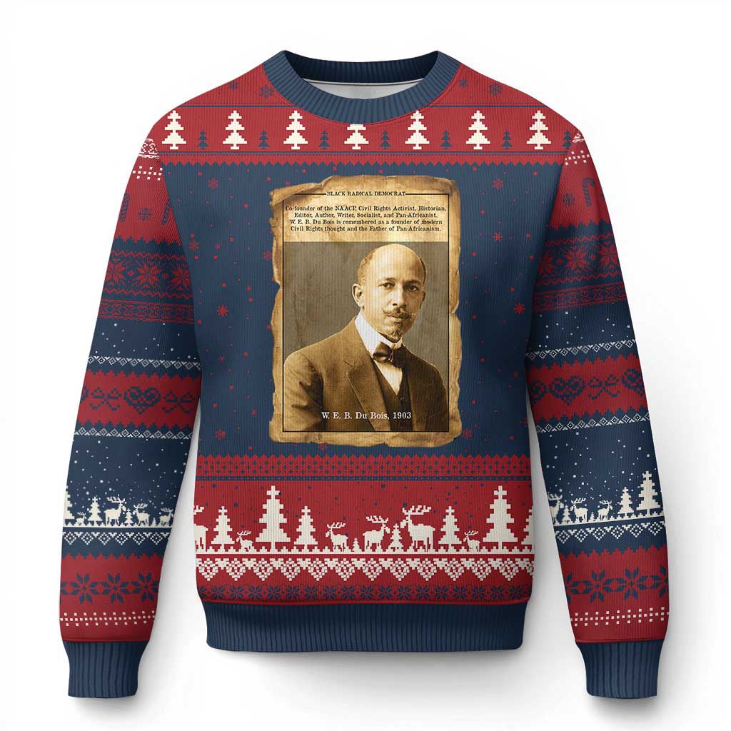 Vintage Newspaper W E B Du Bois Ugly Christmas Sweater Civil Rights Pioneer