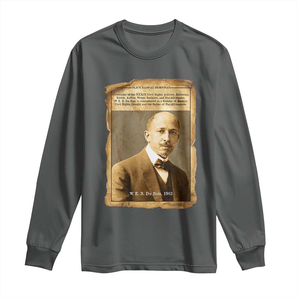 Vintage Newspaper W E B Du Bois Long Sleeve Shirt Civil Rights Pioneer