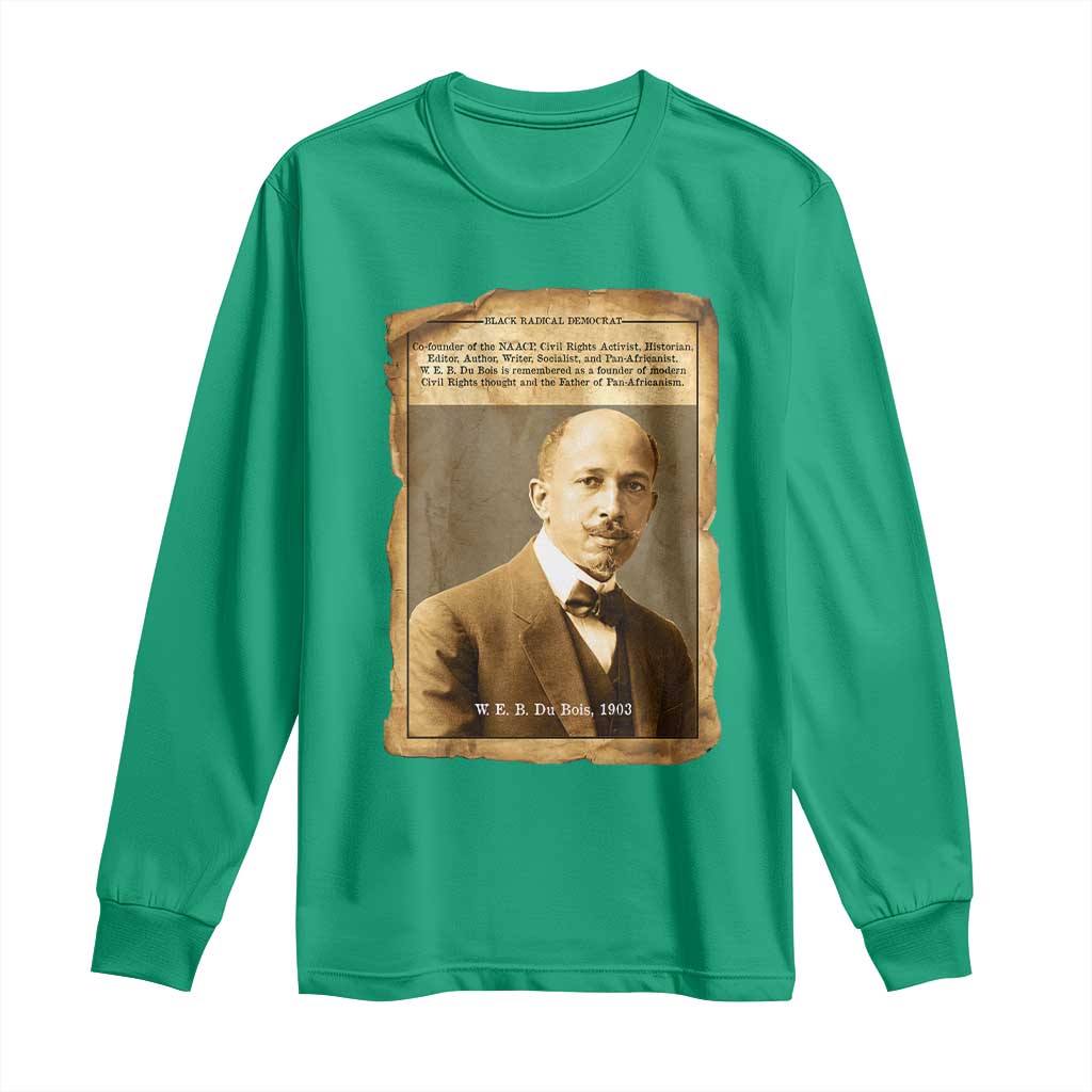 Vintage Newspaper W E B Du Bois Long Sleeve Shirt Civil Rights Pioneer