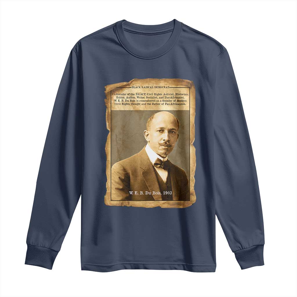 Vintage Newspaper W E B Du Bois Long Sleeve Shirt Civil Rights Pioneer