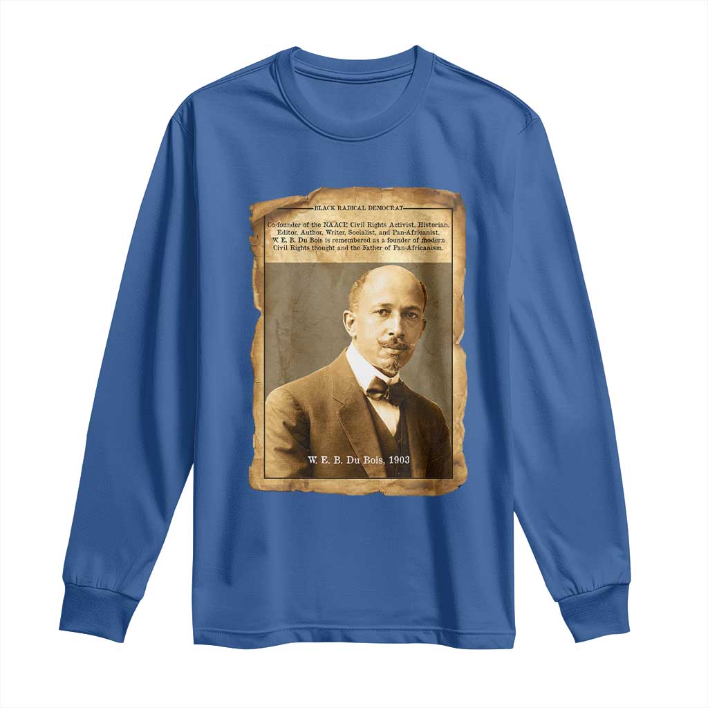 Vintage Newspaper W E B Du Bois Long Sleeve Shirt Civil Rights Pioneer