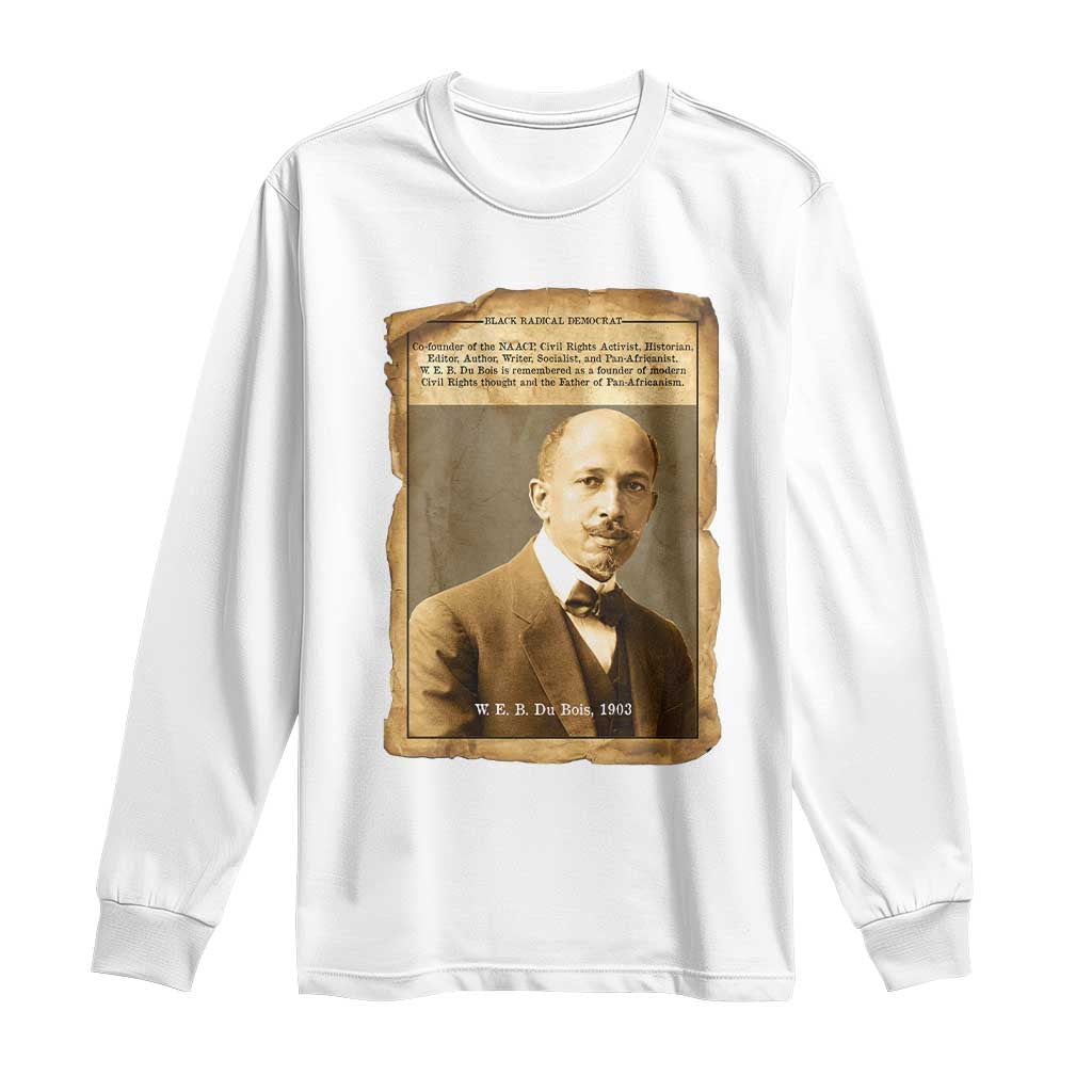 Vintage Newspaper W E B Du Bois Long Sleeve Shirt Civil Rights Pioneer
