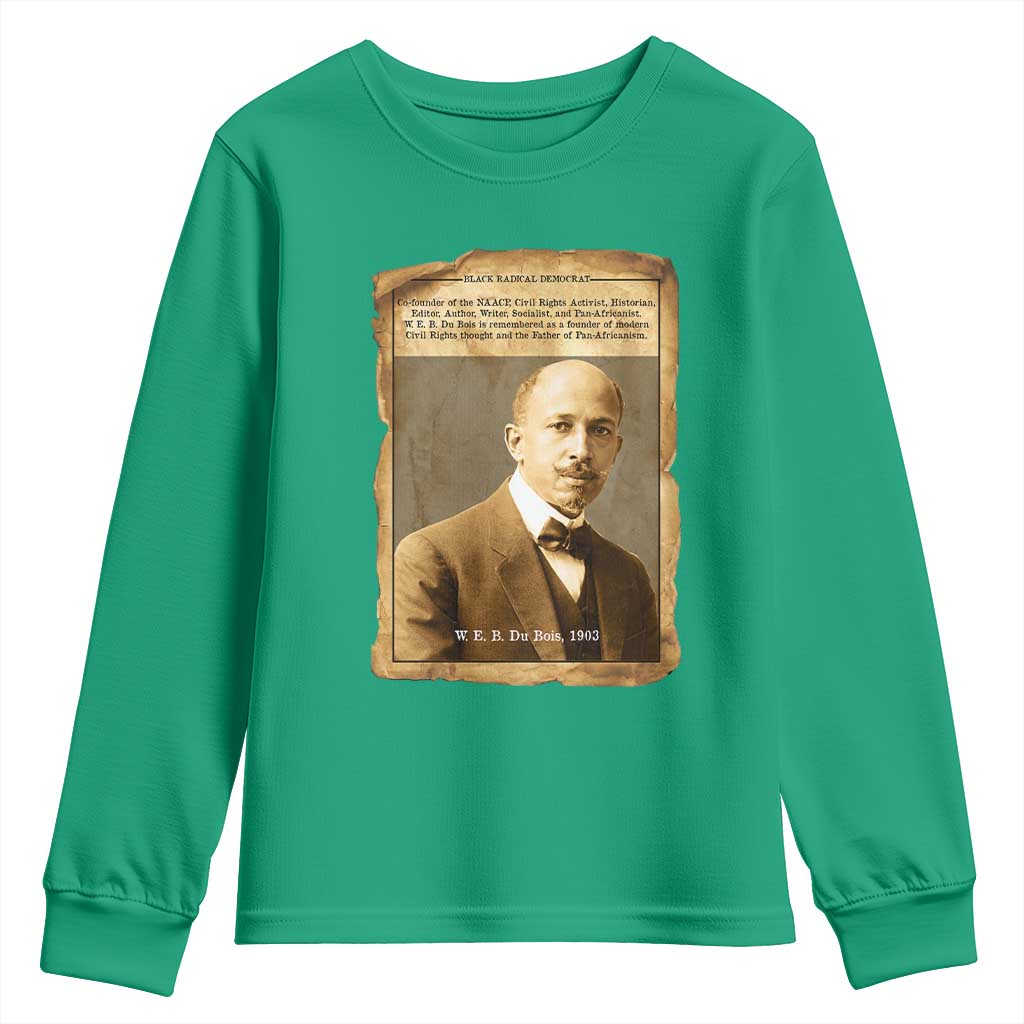 Vintage Newspaper W E B Du Bois Youth Sweatshirt Civil Rights Pioneer