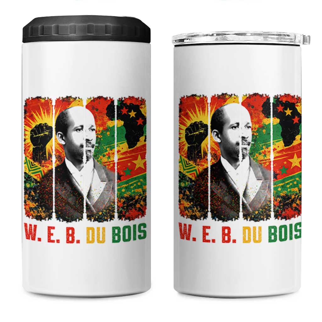 W E B Du Bois 4 in 1 Can Cooler Tumbler Civil Rights Leader Gift