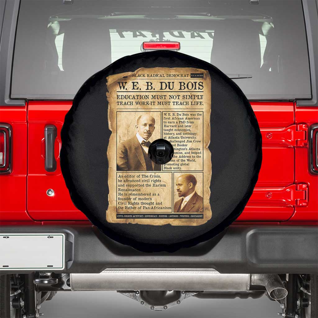Vintage Newspaper W E B Du Bois Spare Tire Cover African American Scholar