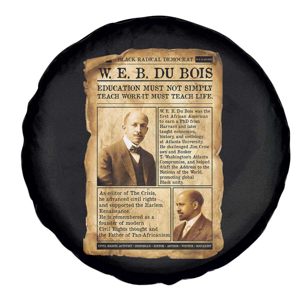 Vintage Newspaper W E B Du Bois Spare Tire Cover African American Scholar