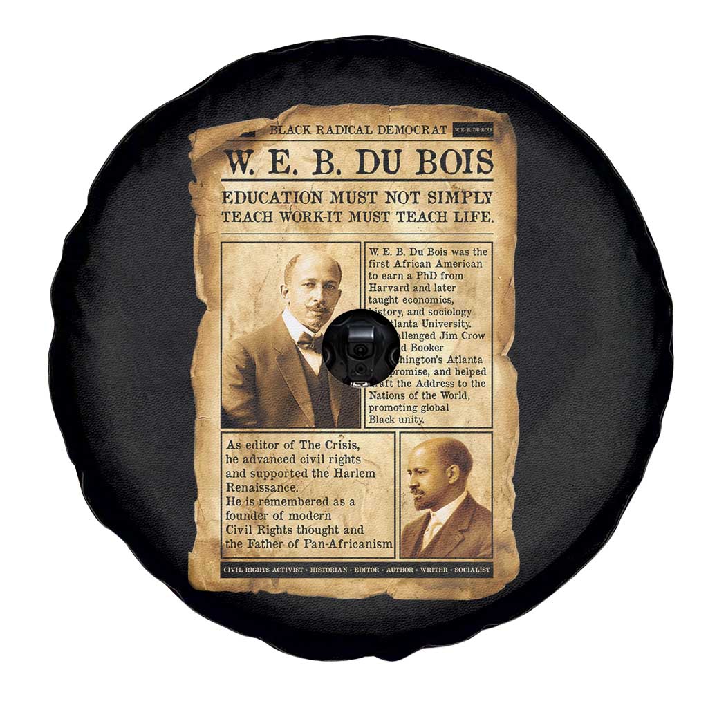 Vintage Newspaper W E B Du Bois Spare Tire Cover African American Scholar