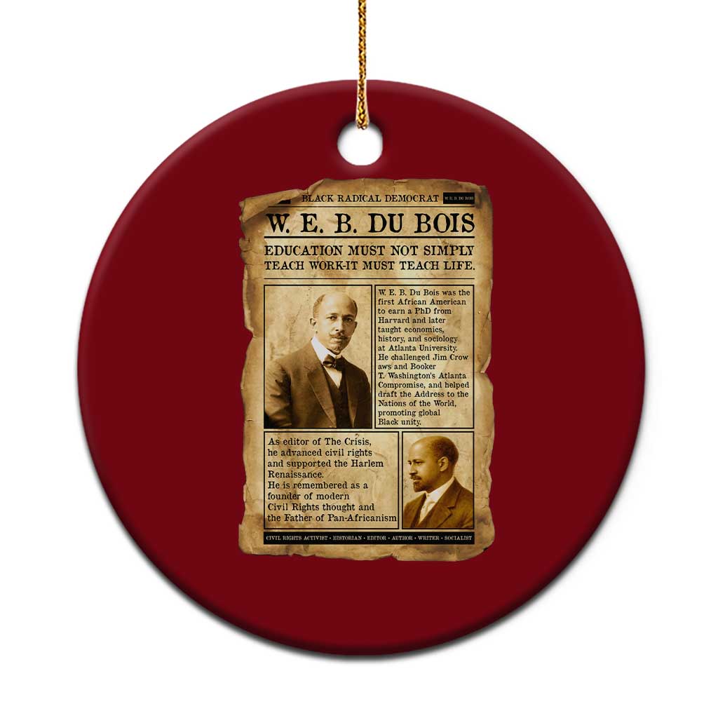 Vintage Newspaper W E B Du Bois Ceramic Ornament African American Scholar