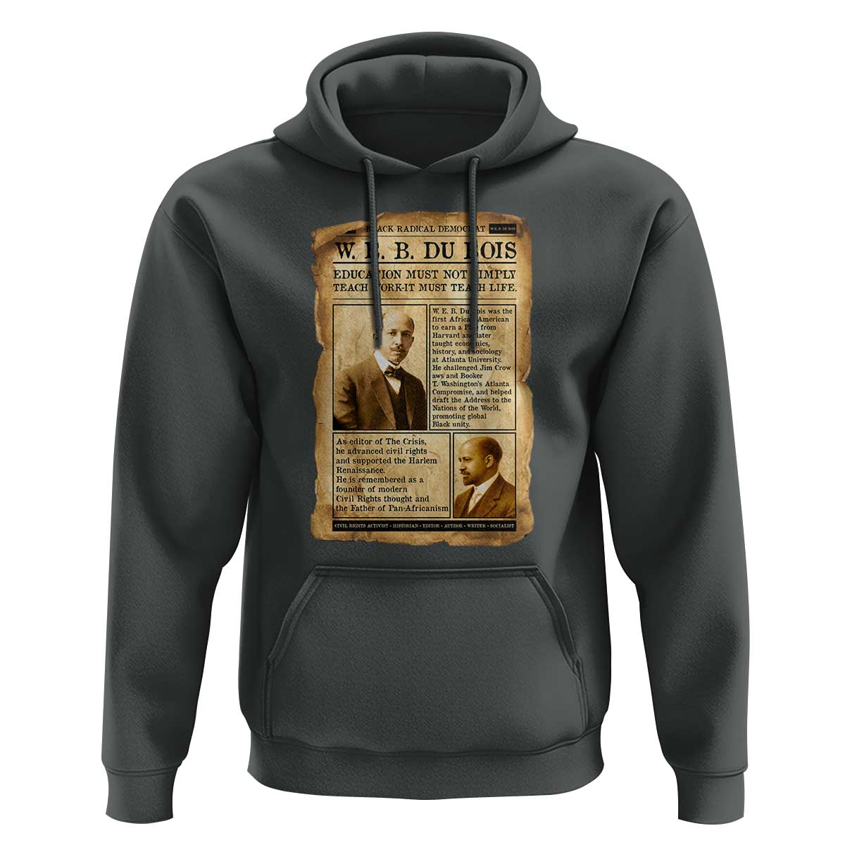 Vintage Newspaper W E B Du Bois Hoodie African American Scholar