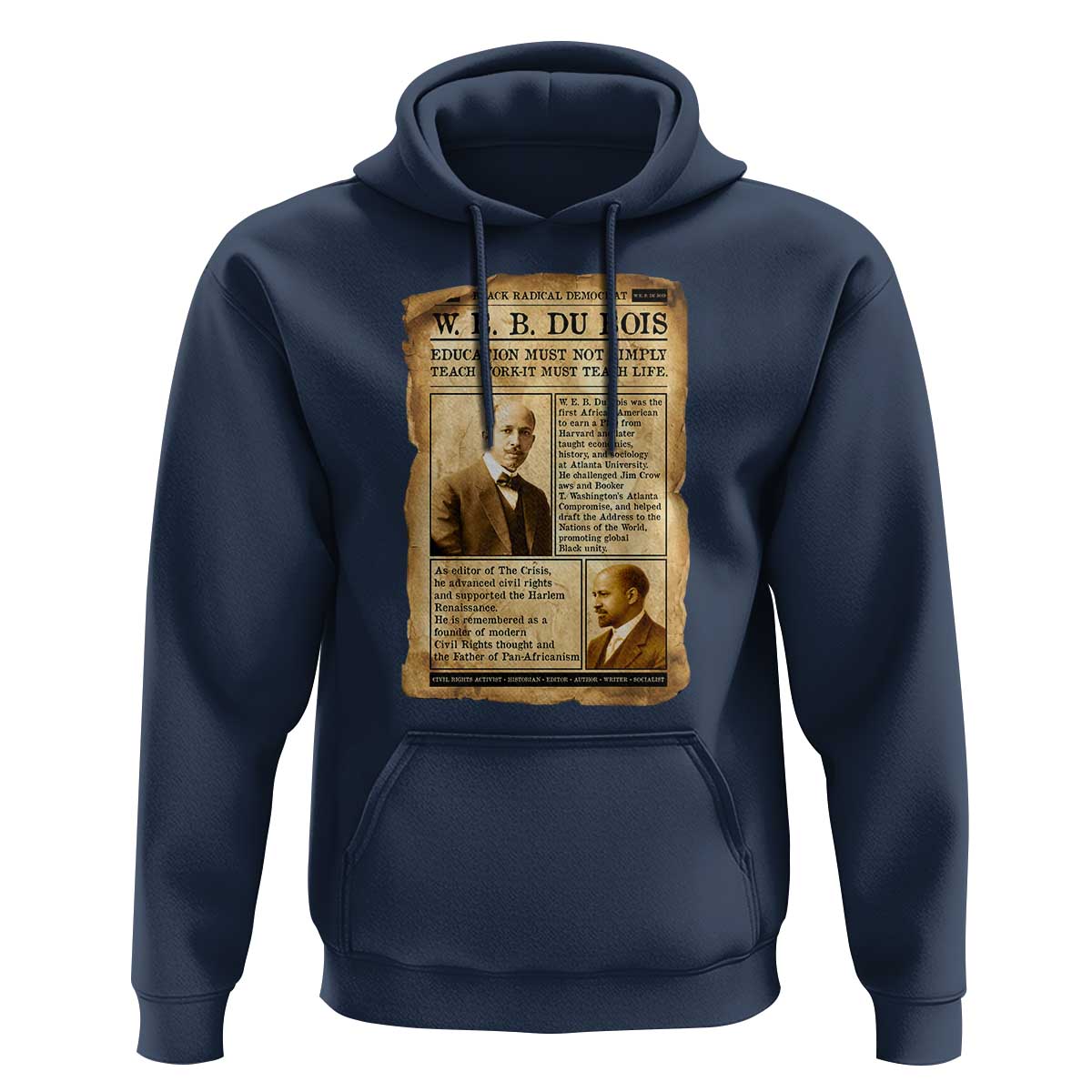Vintage Newspaper W E B Du Bois Hoodie African American Scholar