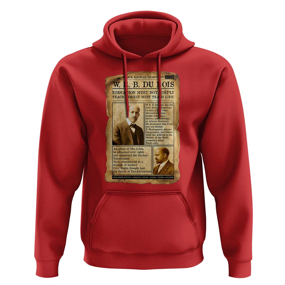 Vintage Newspaper W E B Du Bois Hoodie African American Scholar