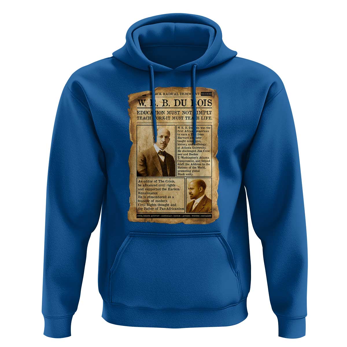 Vintage Newspaper W E B Du Bois Hoodie African American Scholar
