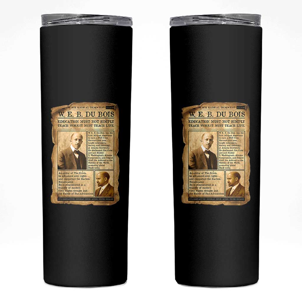 Vintage Newspaper W E B Du Bois Skinny Tumbler African American Scholar