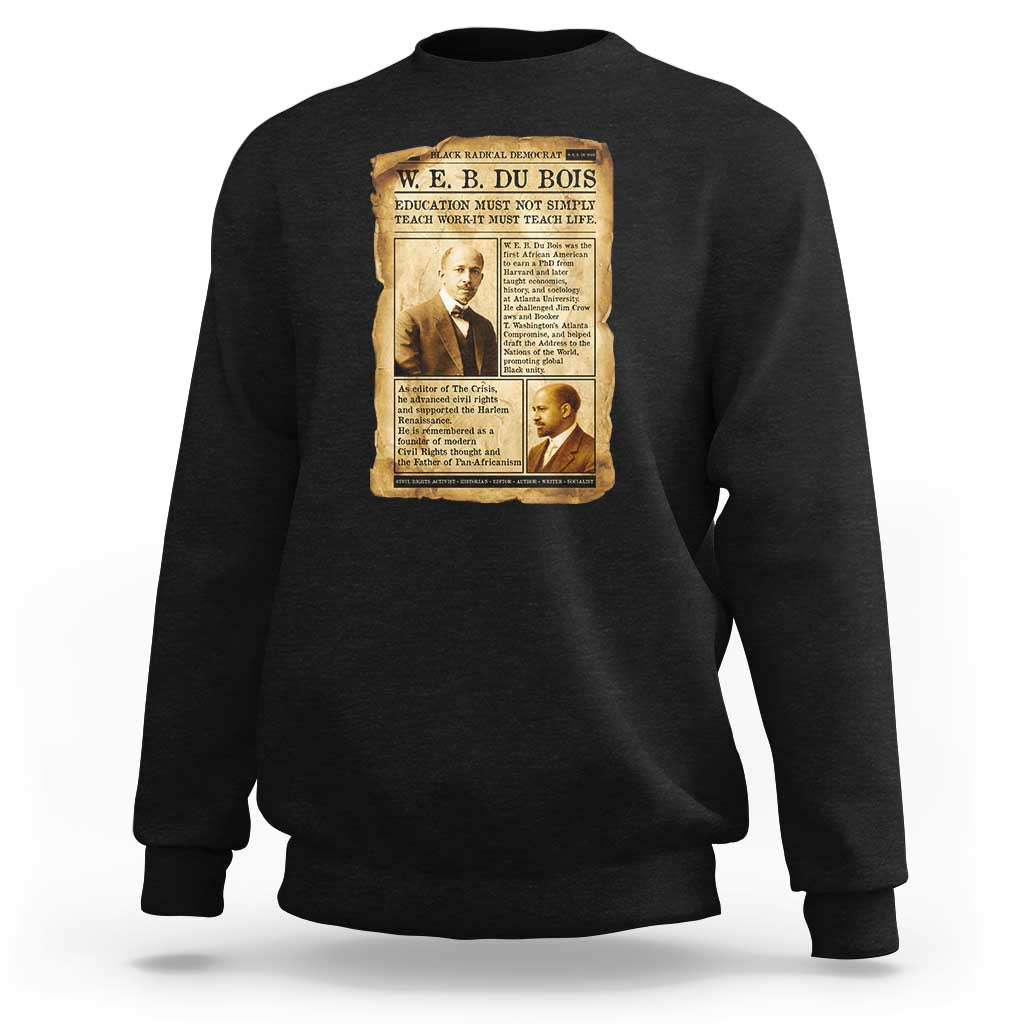 Vintage Newspaper W E B Du Bois Sweatshirt African American Scholar
