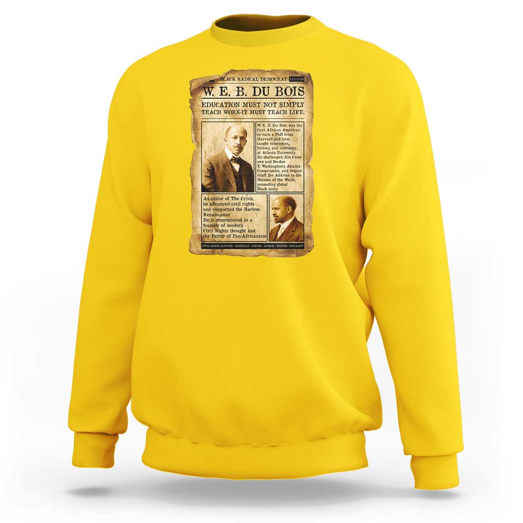 Vintage Newspaper W E B Du Bois Sweatshirt African American Scholar