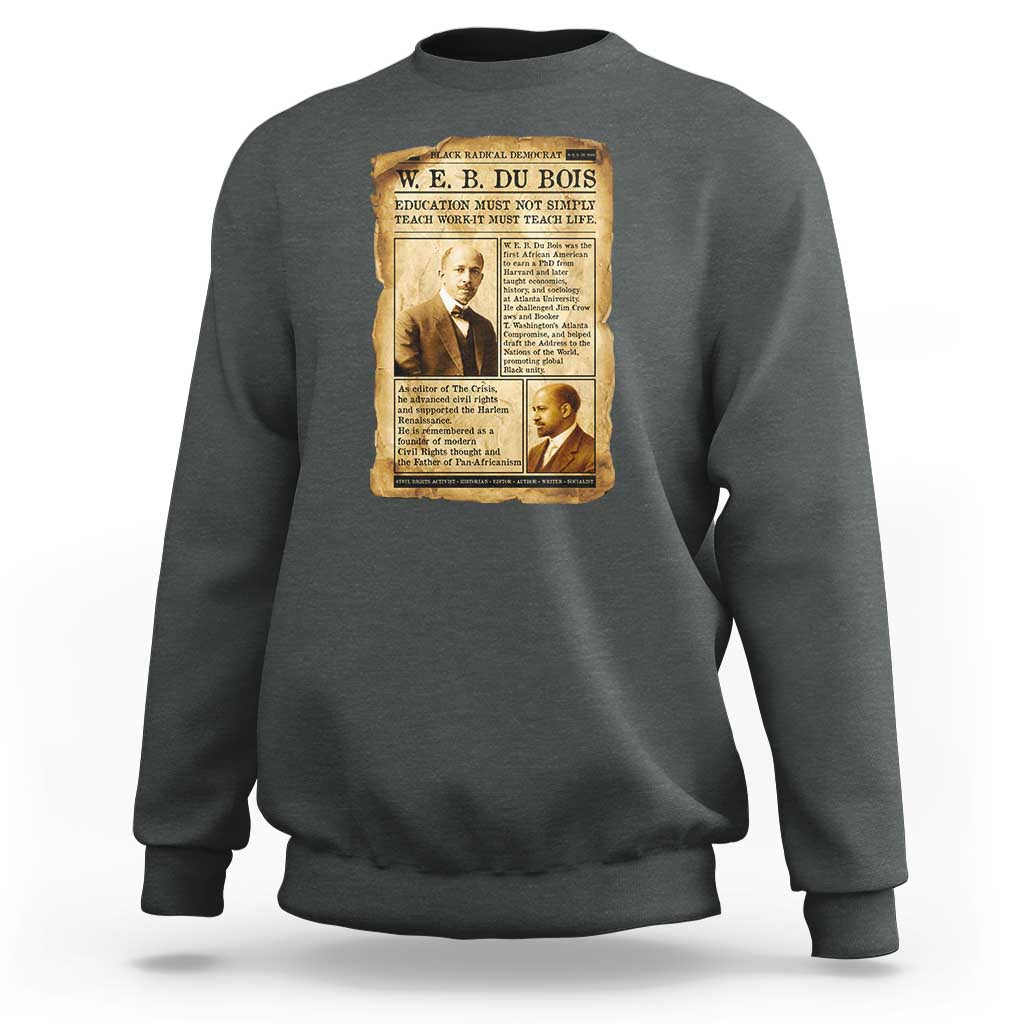 Vintage Newspaper W E B Du Bois Sweatshirt African American Scholar