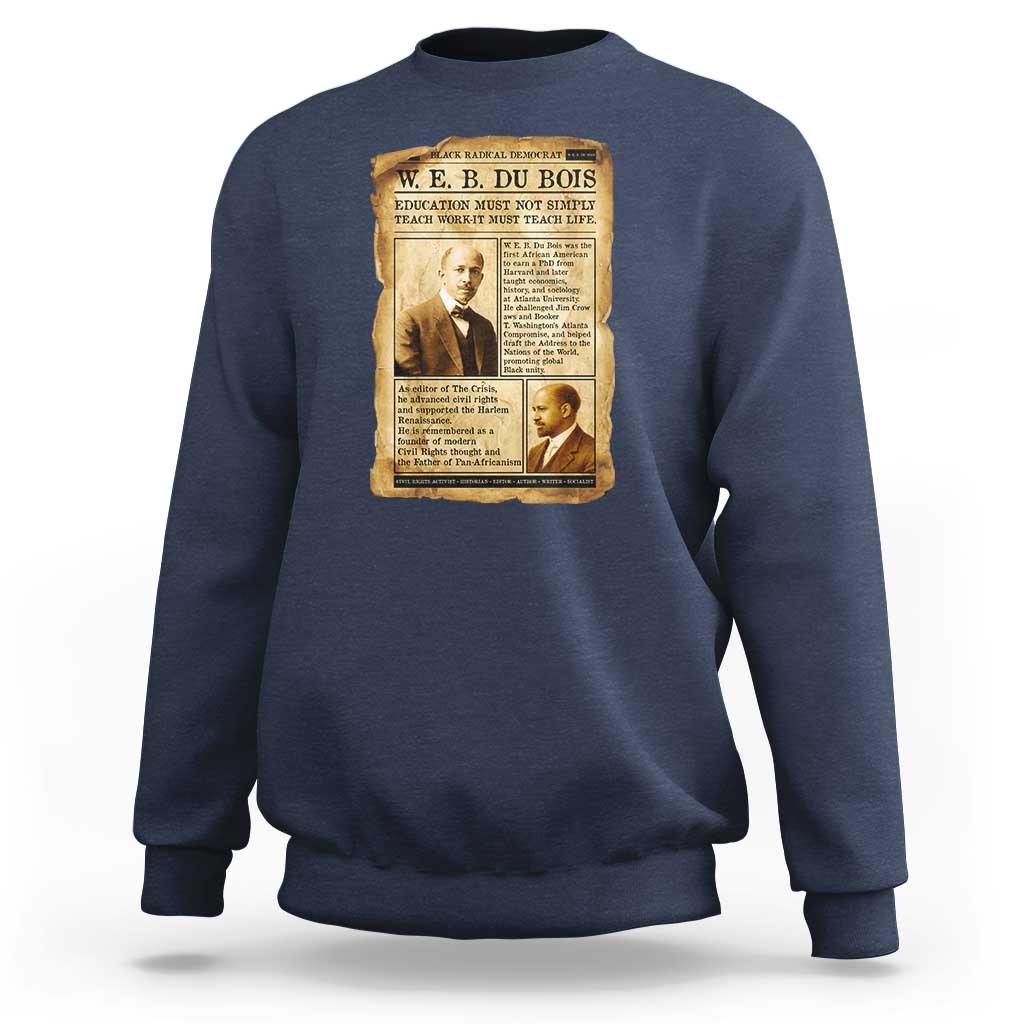 Vintage Newspaper W E B Du Bois Sweatshirt African American Scholar