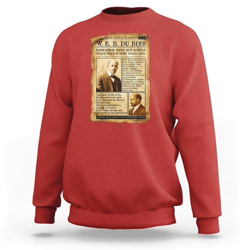Vintage Newspaper W E B Du Bois Sweatshirt African American Scholar