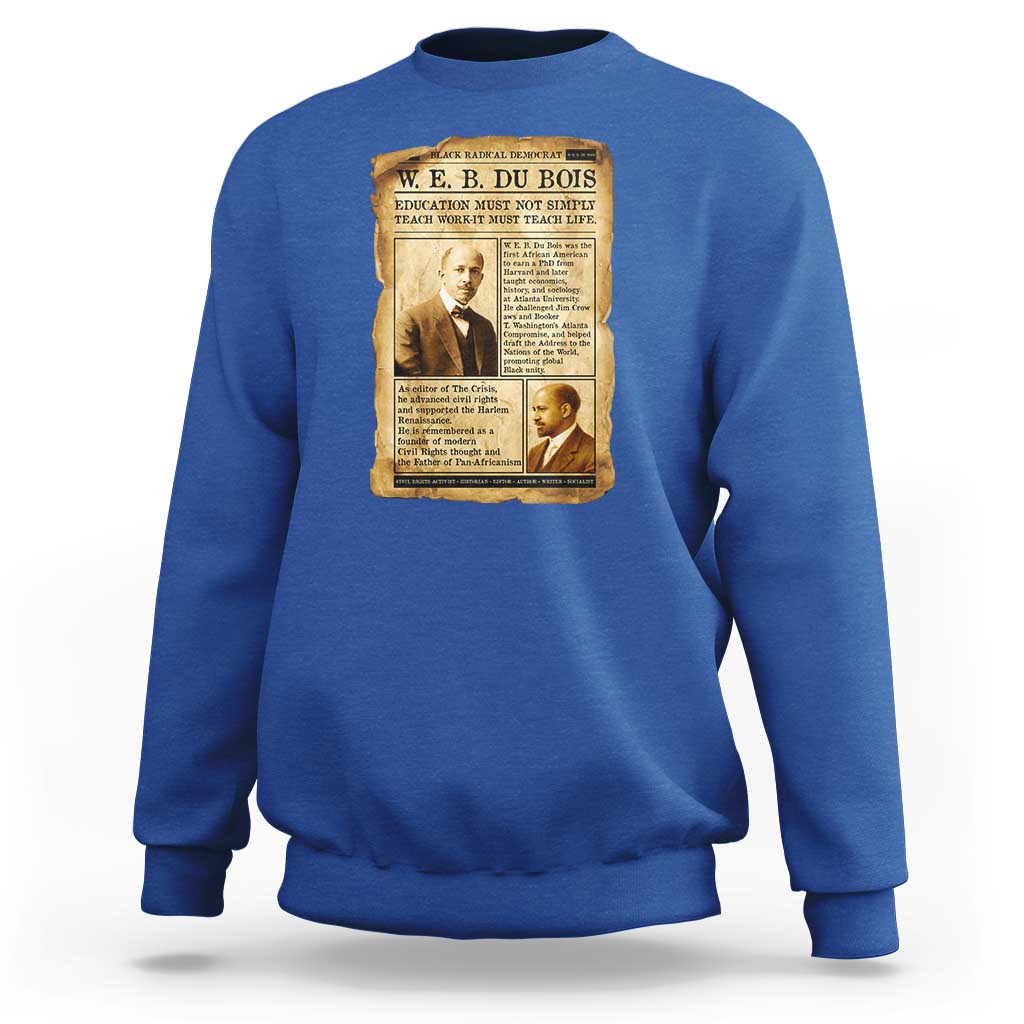 Vintage Newspaper W E B Du Bois Sweatshirt African American Scholar